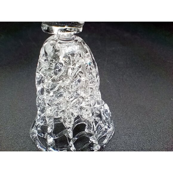 Art Glass Bell Blue Bird Topper Hand Blown Vintage Decorative Collectible 3.5" - Picture 6 of 13